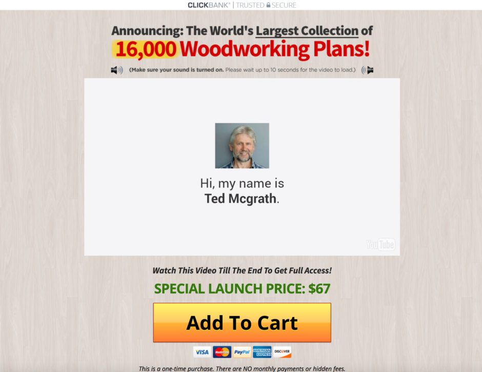 Ted's Woodworking Sales Page